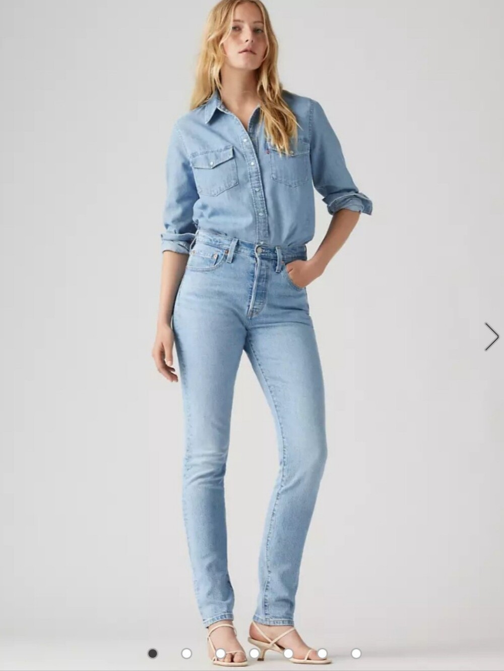 Levis 501 Skinny Light Blue High-Rise Skinny Women Jeans